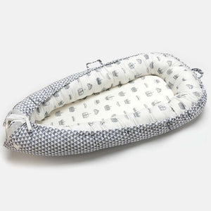 Baby Bed Portable Grey Pink Crib Baby Nest Cot Kids Cradle Children's Bed Bumper Sides in the Crib Newborn Room Decor - Baby Homez