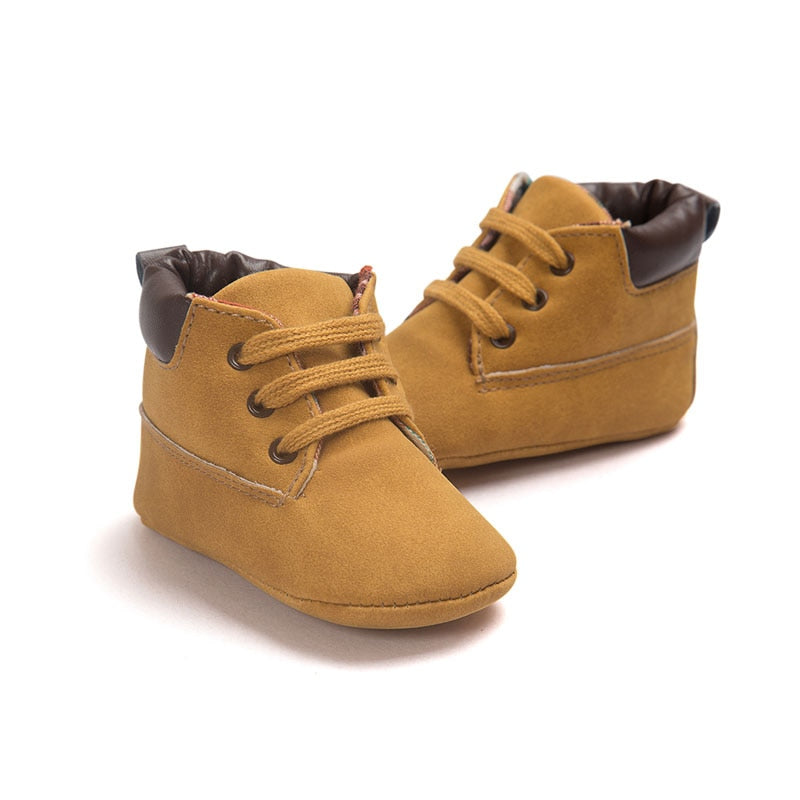 2020 Spring / Autumn Infant Baby Boy Soft Sole PU Leather First Walkers Crib Shoes 0-18 Months - Baby Homez