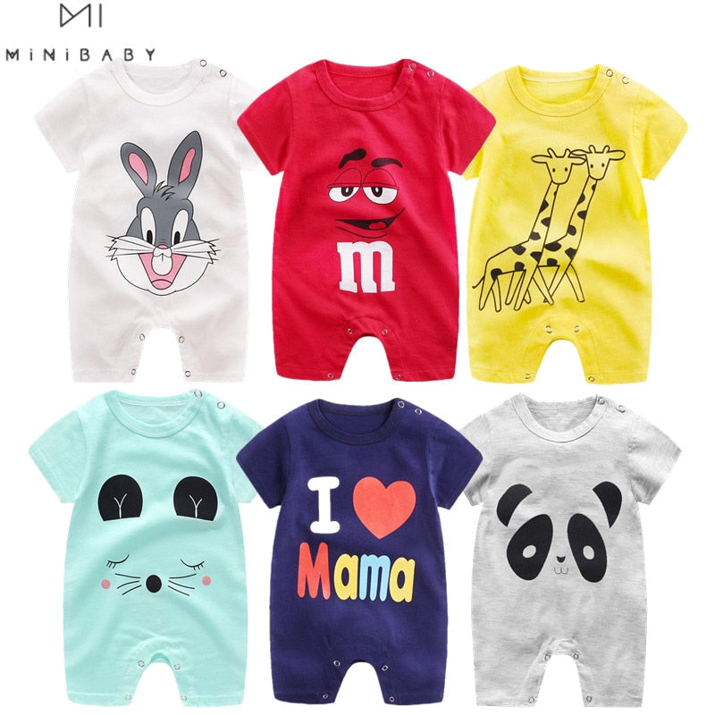 2020 Cheap cotton Baby romper Short Sleeve baby clothing One Piece Summer Unisex Baby Clothes girl and boy jumpsuits Giraffe - Baby Homez