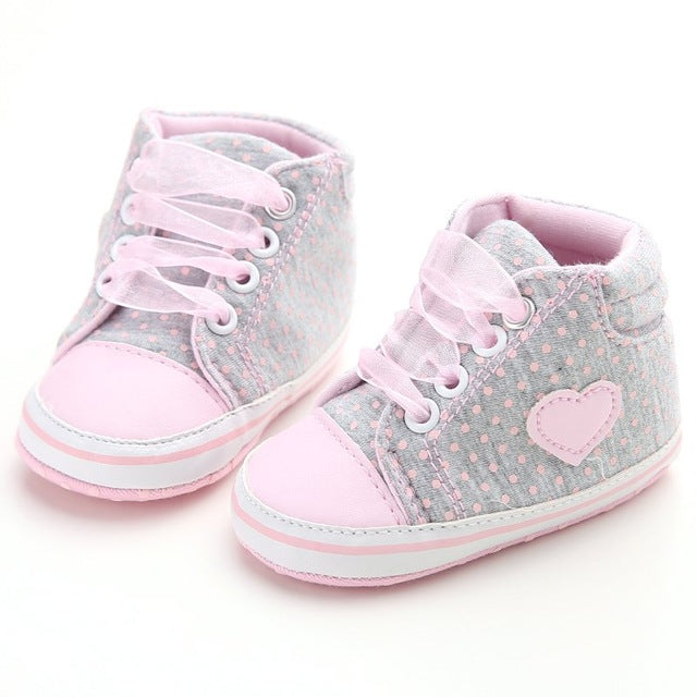 Baby Shoes I Love PaPa&MaMa Letter Printed Soft Bottom Footwear Heart-shaped 0-18M Newborn First walker - Baby Homez