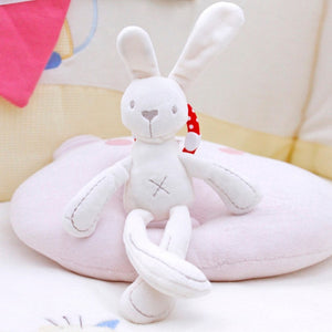 cute Baby Crib Stroller Toy Rabbit Bunny Bear Soft Plush infant Doll Mobile Bed Pram kid Animal Hanging Ring Ring Color Random - Baby Homez