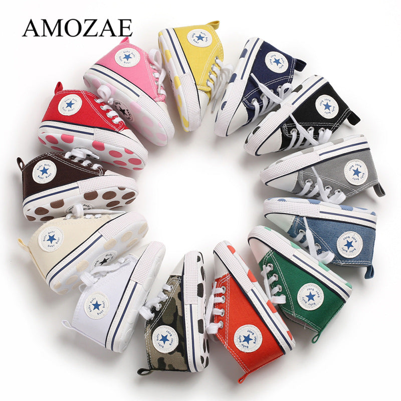New Canvas Baby Sports Sneakers Shoes Newborn Baby Boys Girls First Walkers Shoes Infant Toddler Soft Sole Anti-slip Baby Shoes - Baby Homez