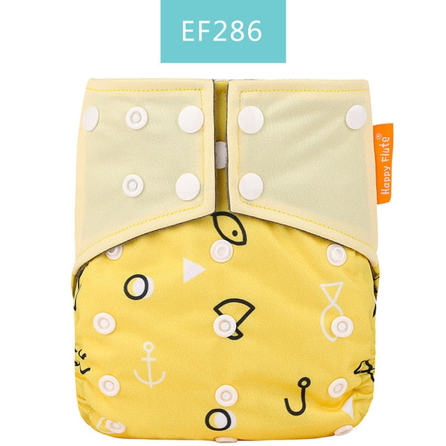 Happy Flute OS Cloth Diaper Bamboo Charcoal Pocket Diaper Christmas Baby Nappy Cloth Nappy 1 pcs Pack - Baby Homez