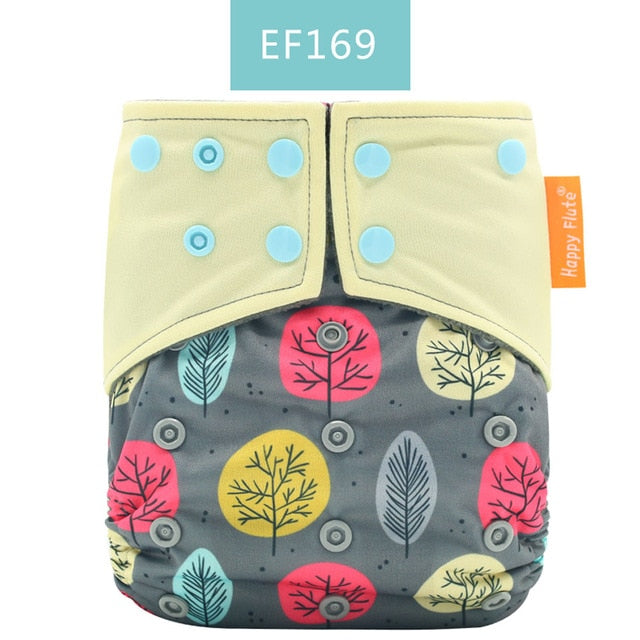 Happy Flute OS Cloth Diaper Bamboo Charcoal Pocket Diaper Christmas Baby Nappy Cloth Nappy 1 pcs Pack - Baby Homez