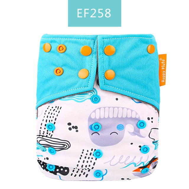 Happy Flute OS Cloth Diaper Bamboo Charcoal Pocket Diaper Christmas Baby Nappy Cloth Nappy 1 pcs Pack - Baby Homez