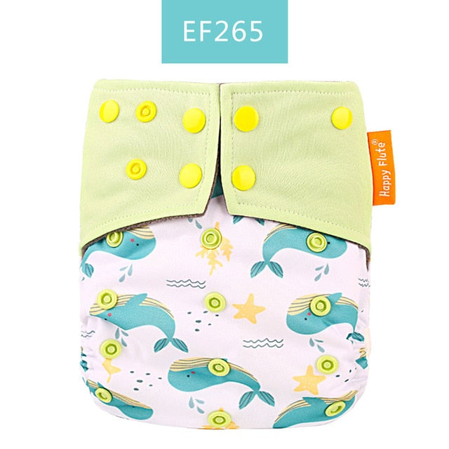 Happy Flute OS Cloth Diaper Bamboo Charcoal Pocket Diaper Christmas Baby Nappy Cloth Nappy 1 pcs Pack - Baby Homez