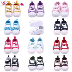Canvas Classic Sports Sneakers Newborn Baby Boys Girls First Walkers Shoes Infant Toddler Soft Sole Anti-slip Baby Shoes S3 - Baby Homez