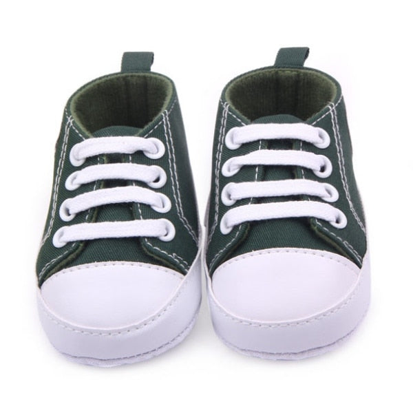 Canvas Classic Sports Sneakers Newborn Baby Boys Girls First Walkers Shoes Infant Toddler Soft Sole Anti-slip Baby Shoes S3 - Baby Homez
