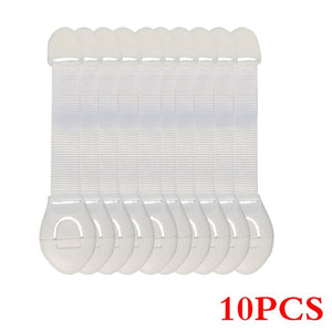 10pcs/Lot Drawer Door Cabinet Cupboard Toilet Safety Locks Baby Kids Safety Care Plastic Locks Straps Infant Baby Protection - Baby Homez