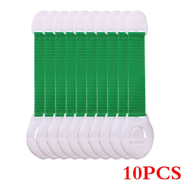 10pcs/Lot Drawer Door Cabinet Cupboard Toilet Safety Locks Baby Kids Safety Care Plastic Locks Straps Infant Baby Protection - Baby Homez