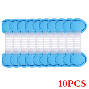 10pcs/Lot Drawer Door Cabinet Cupboard Toilet Safety Locks Baby Kids Safety Care Plastic Locks Straps Infant Baby Protection - Baby Homez