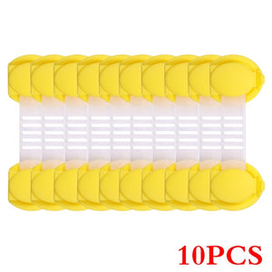 10pcs/Lot Drawer Door Cabinet Cupboard Toilet Safety Locks Baby Kids Safety Care Plastic Locks Straps Infant Baby Protection - Baby Homez