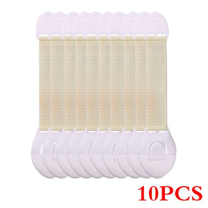 10pcs/Lot Drawer Door Cabinet Cupboard Toilet Safety Locks Baby Kids Safety Care Plastic Locks Straps Infant Baby Protection - Baby Homez