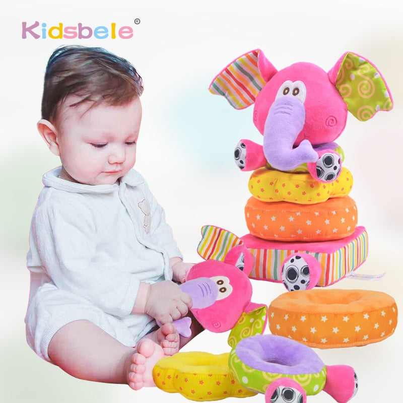 Toys For Newborn Children Educational Baby Toys Soft Plush Mobile Rattles Toys Kidsbele Elephant Stacking Baby Toys Handbell - Baby Homez