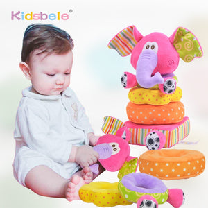 Toys For Newborn Children Educational Baby Toys Soft Plush Mobile Rattles Toys Kidsbele Elephant Stacking Baby Toys Handbell - Baby Homez