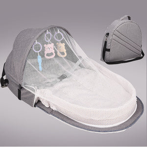 Baby Travel Portable Mobile Crib Baby Nest Cot Newborn Multi-function Folding Bed Child Foldable Chair With Toys Mosquito Net - Baby Homez
