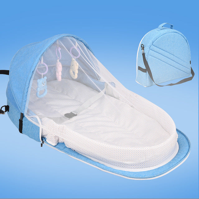 Baby Travel Portable Mobile Crib Baby Nest Cot Newborn Multi-function Folding Bed Child Foldable Chair With Toys Mosquito Net - Baby Homez