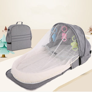 Baby Travel Portable Mobile Crib Baby Nest Cot Newborn Multi-function Folding Bed Child Foldable Chair With Toys Mosquito Net - Baby Homez
