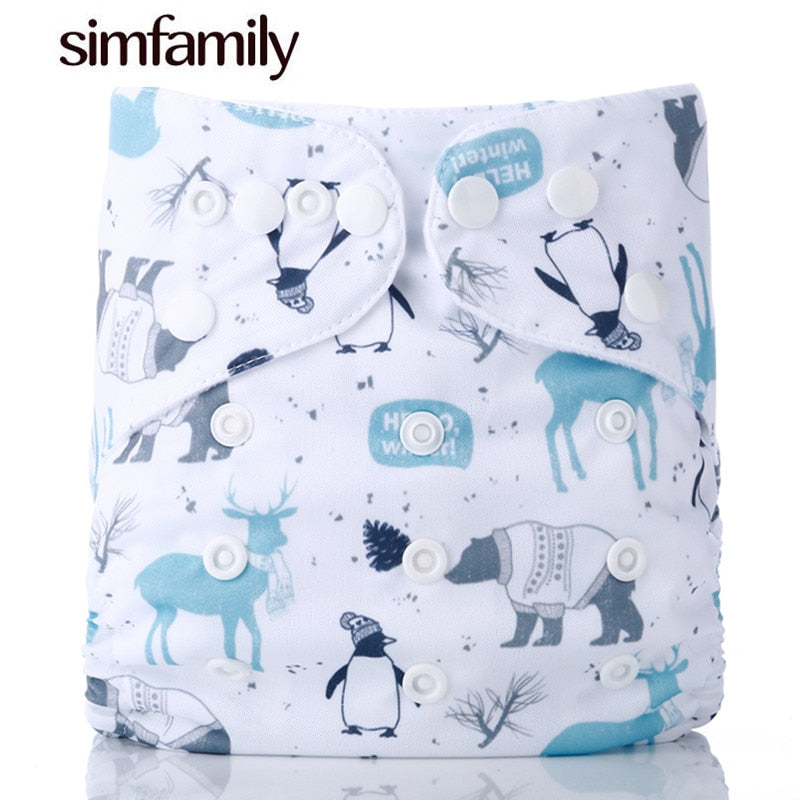 [simfamily]1PC Reusable Waterproof digital printed baby Cloth Diaper One Size Pocket baby nappies wholesale price fit for 3-15kg - Baby Homez