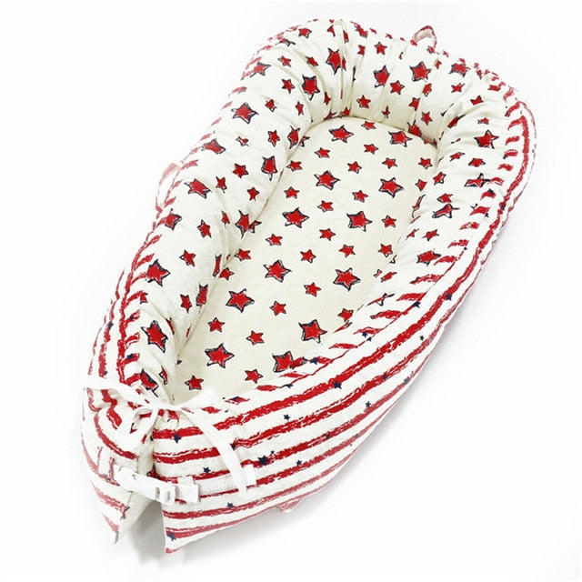 80*50cm Baby Nest Bed Portable Crib Travel Bed Infant Toddler Cotton Cradle for Newborn Baby Bed Bassinet Bumper - Baby Homez