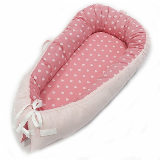 80*50cm Baby Nest Bed Portable Crib Travel Bed Infant Toddler Cotton Cradle for Newborn Baby Bed Bassinet Bumper - Baby Homez