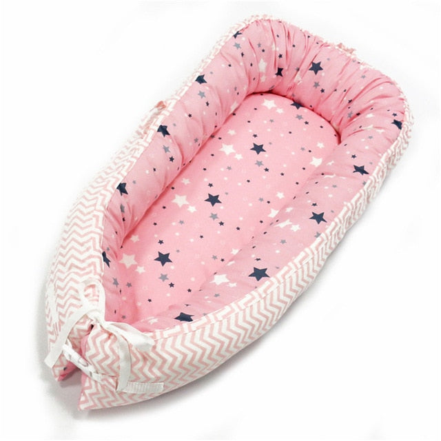 80*50cm Baby Nest Bed Portable Crib Travel Bed Infant Toddler Cotton Cradle for Newborn Baby Bed Bassinet Bumper - Baby Homez