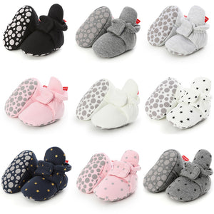 Newborn Baby Socks Shoes Boy Girl Star Toddler First Walkers Booties Cotton Comfort Soft Anti-slip Warm Infant Crib Shoes - Baby Homez