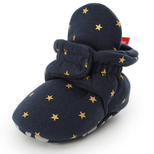Newborn Baby Socks Shoes Boy Girl Star Toddler First Walkers Booties Cotton Comfort Soft Anti-slip Warm Infant Crib Shoes - Baby Homez