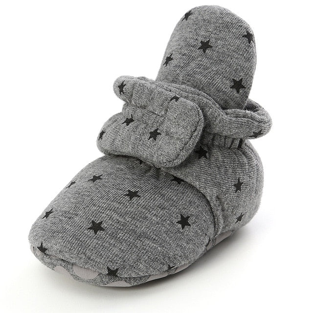 Newborn Baby Socks Shoes Boy Girl Star Toddler First Walkers Booties Cotton Comfort Soft Anti-slip Warm Infant Crib Shoes - Baby Homez