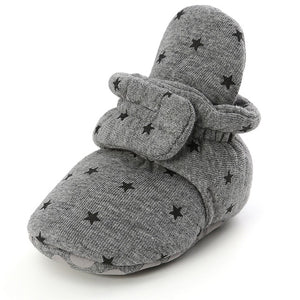 Newborn Baby Socks Shoes Boy Girl Star Toddler First Walkers Booties Cotton Comfort Soft Anti-slip Warm Infant Crib Shoes - Baby Homez
