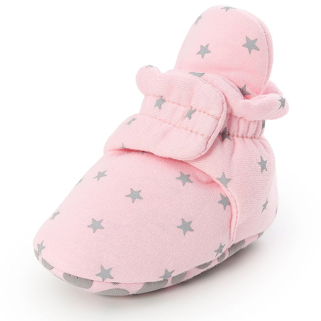 Newborn Baby Socks Shoes Boy Girl Star Toddler First Walkers Booties Cotton Comfort Soft Anti-slip Warm Infant Crib Shoes - Baby Homez