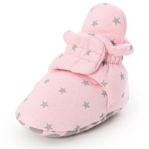 Newborn Baby Socks Shoes Boy Girl Star Toddler First Walkers Booties Cotton Comfort Soft Anti-slip Warm Infant Crib Shoes - Baby Homez