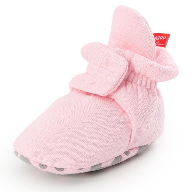 Newborn Baby Socks Shoes Boy Girl Star Toddler First Walkers Booties Cotton Comfort Soft Anti-slip Warm Infant Crib Shoes - Baby Homez