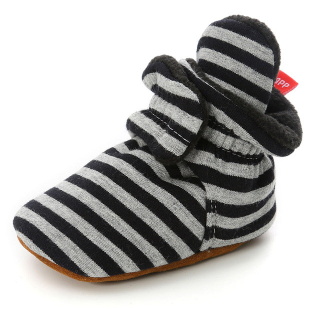 Newborn Baby Socks Shoes Boy Girl Star Toddler First Walkers Booties Cotton Comfort Soft Anti-slip Warm Infant Crib Shoes - Baby Homez