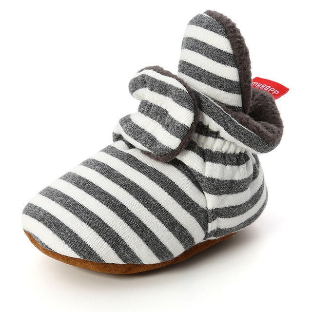 Newborn Baby Socks Shoes Boy Girl Star Toddler First Walkers Booties Cotton Comfort Soft Anti-slip Warm Infant Crib Shoes - Baby Homez