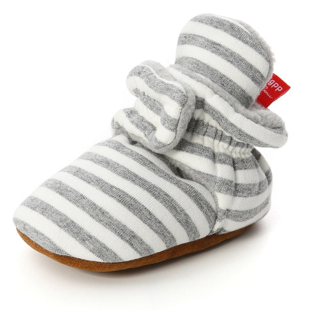 Newborn Baby Socks Shoes Boy Girl Star Toddler First Walkers Booties Cotton Comfort Soft Anti-slip Warm Infant Crib Shoes - Baby Homez