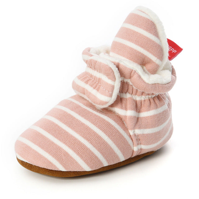 Newborn Baby Socks Shoes Boy Girl Star Toddler First Walkers Booties Cotton Comfort Soft Anti-slip Warm Infant Crib Shoes - Baby Homez