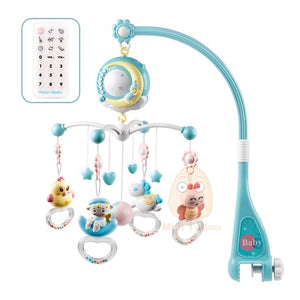 Baby Rattles Crib Mobiles Toy Holder Rotating Mobile Bed Bell Musical Box Projection 0-12 Months Newborn Infant Baby Boy Toys - Baby Homez