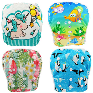 Ohbabyka Baby Swim Diaper Waterproof Adjustable Cloth Diapers Pool Pant Swimming Diaper Cover Reusable Washable Baby Nappies - Baby Homez