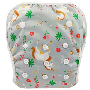 Ohbabyka Baby Swim Diaper Waterproof Adjustable Cloth Diapers Pool Pant Swimming Diaper Cover Reusable Washable Baby Nappies - Baby Homez