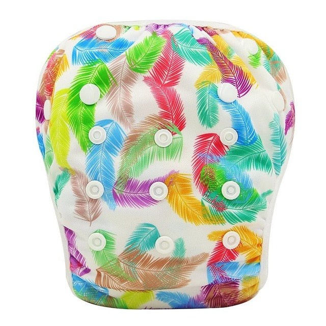 Ohbabyka Baby Swim Diaper Waterproof Adjustable Cloth Diapers Pool Pant Swimming Diaper Cover Reusable Washable Baby Nappies - Baby Homez