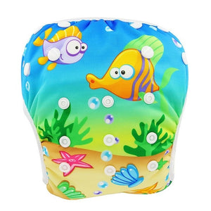Ohbabyka Baby Swim Diaper Waterproof Adjustable Cloth Diapers Pool Pant Swimming Diaper Cover Reusable Washable Baby Nappies - Baby Homez