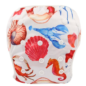Ohbabyka Baby Swim Diaper Waterproof Adjustable Cloth Diapers Pool Pant Swimming Diaper Cover Reusable Washable Baby Nappies - Baby Homez