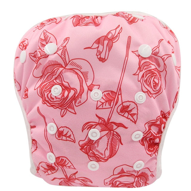 Ohbabyka Baby Swim Diaper Waterproof Adjustable Cloth Diapers Pool Pant Swimming Diaper Cover Reusable Washable Baby Nappies - Baby Homez