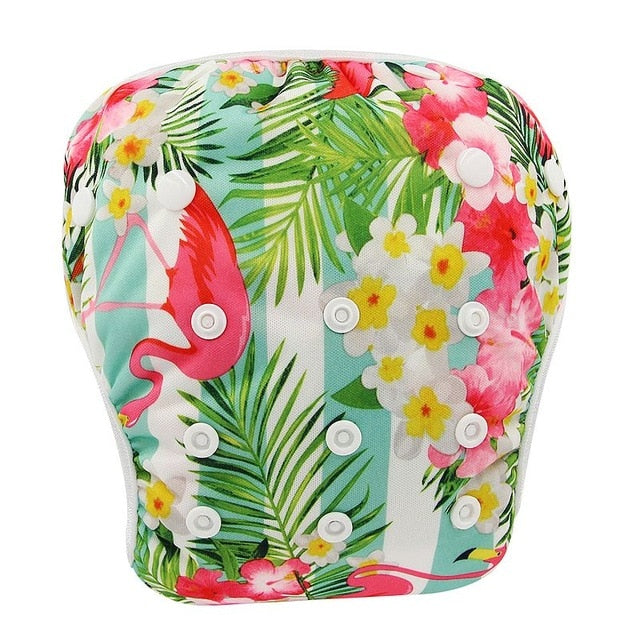 Ohbabyka Baby Swim Diaper Waterproof Adjustable Cloth Diapers Pool Pant Swimming Diaper Cover Reusable Washable Baby Nappies - Baby Homez