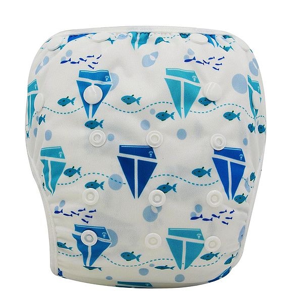 Ohbabyka Baby Swim Diaper Waterproof Adjustable Cloth Diapers Pool Pant Swimming Diaper Cover Reusable Washable Baby Nappies - Baby Homez
