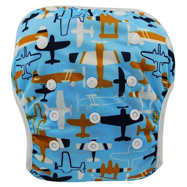 Ohbabyka Baby Swim Diaper Waterproof Adjustable Cloth Diapers Pool Pant Swimming Diaper Cover Reusable Washable Baby Nappies - Baby Homez
