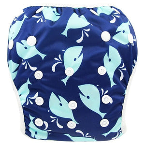 Ohbabyka Baby Swim Diaper Waterproof Adjustable Cloth Diapers Pool Pant Swimming Diaper Cover Reusable Washable Baby Nappies - Baby Homez