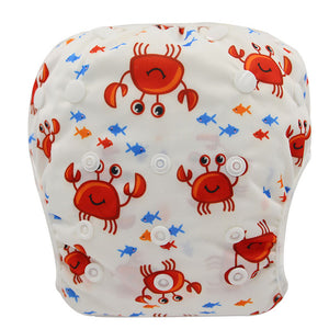 Ohbabyka Baby Swim Diaper Waterproof Adjustable Cloth Diapers Pool Pant Swimming Diaper Cover Reusable Washable Baby Nappies - Baby Homez