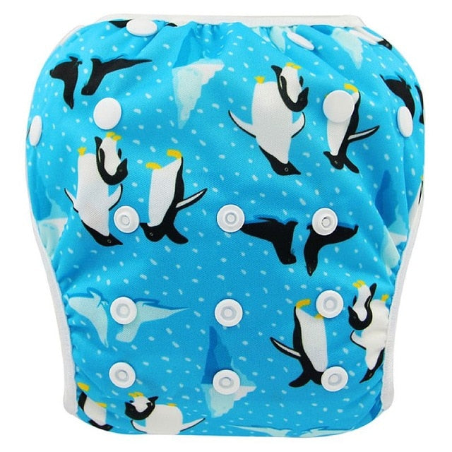 Ohbabyka Baby Swim Diaper Waterproof Adjustable Cloth Diapers Pool Pant Swimming Diaper Cover Reusable Washable Baby Nappies - Baby Homez